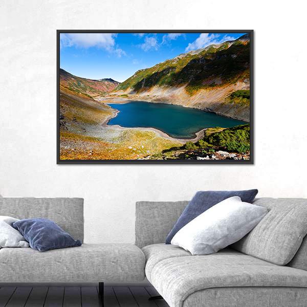 Volcano Landscape With Lake On Kamchatka Russia Canvas Wall Art-3 Horizontal-Gallery Wrap-25&quot; x 16&quot;-Tiaracle