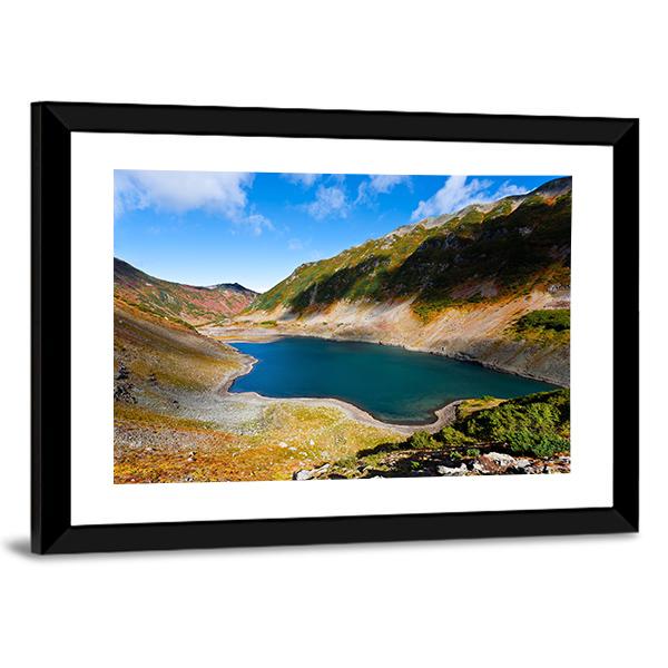 Volcano Landscape With Lake On Kamchatka Russia Canvas Wall Art-3 Horizontal-Gallery Wrap-25&quot; x 16&quot;-Tiaracle