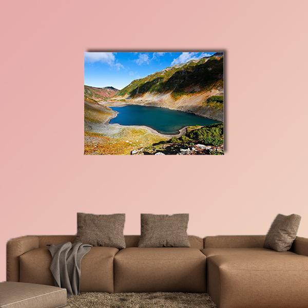 Volcano Landscape With Lake On Kamchatka Russia Canvas Wall Art-1 Piece-Gallery Wrap-48" x 32"-Tiaracle