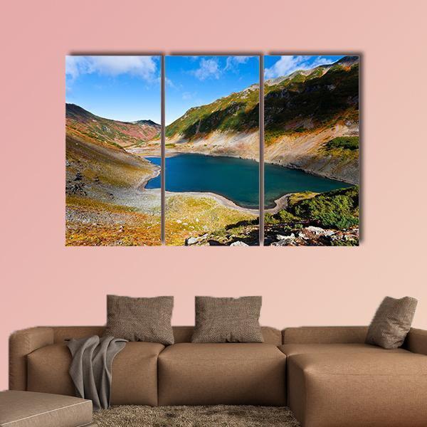 Volcano Landscape With Lake On Kamchatka Russia Canvas Wall Art-3 Horizontal-Gallery Wrap-37&quot; x 24&quot;-Tiaracle