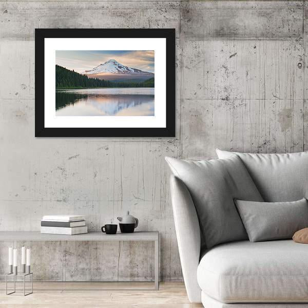 Volcano Mountain Mount Hood Panoramic Canvas Wall Art-1 Piece-36" x 12"-Tiaracle