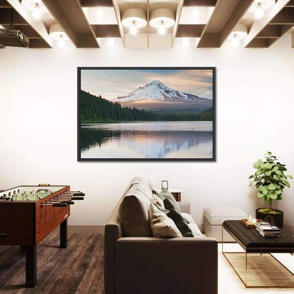 Volcano Mountain Mt Hood Canvas Wall Art-5 Horizontal-Gallery Wrap-22" x 12"-Tiaracle