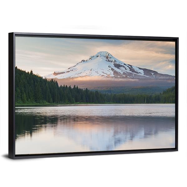 Volcano Mountain Mt Hood Canvas Wall Art-5 Horizontal-Gallery Wrap-22" x 12"-Tiaracle