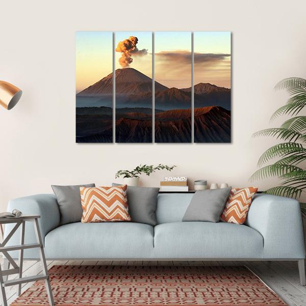 Semeru Volcano Indonesia Canvas Wall Art-4 Horizontal-Gallery Wrap-34" x 24"-Tiaracle