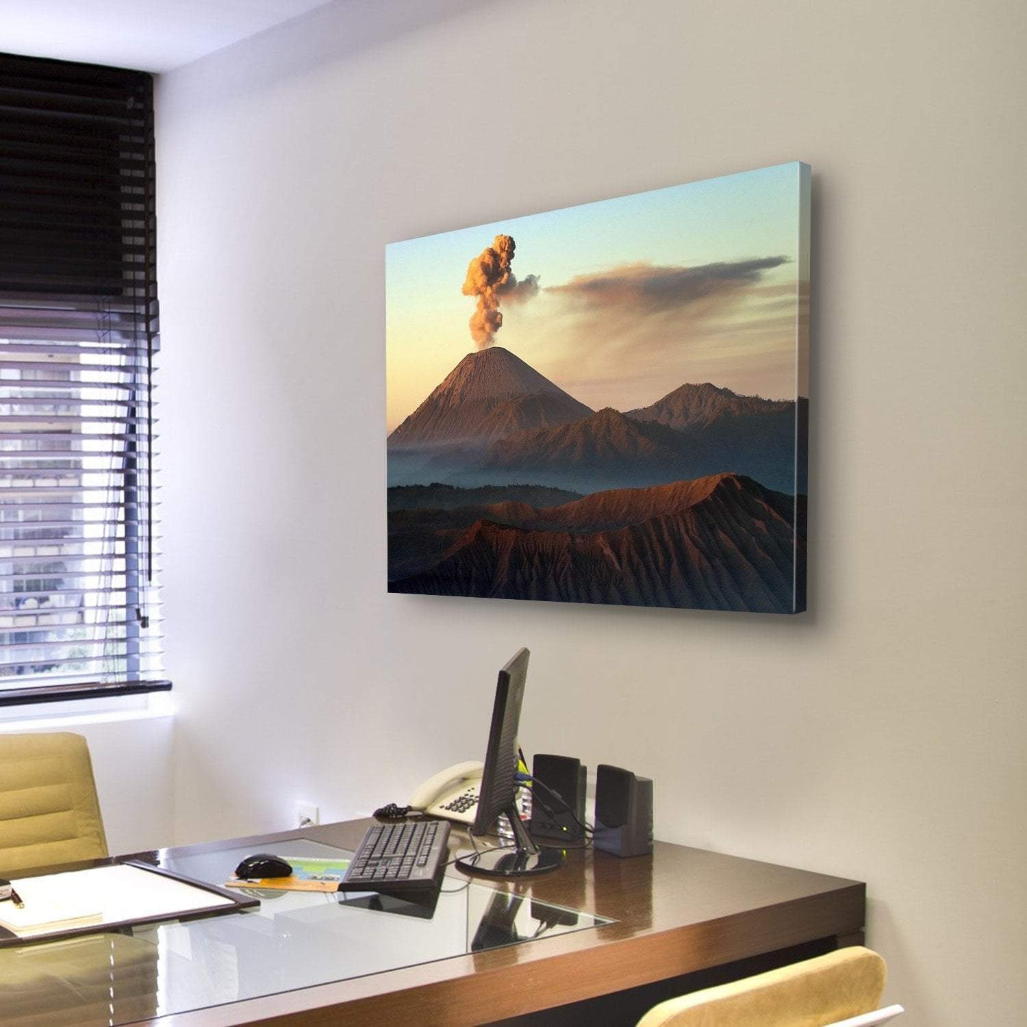 Semeru Volcano Indonesia Canvas Wall Art-3 Horizontal-Gallery Wrap-25" x 16"-Tiaracle