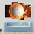 Volleyball Ball In Fire Canvas Wall Art-4 Pop-Gallery Wrap-50" x 32"-Tiaracle