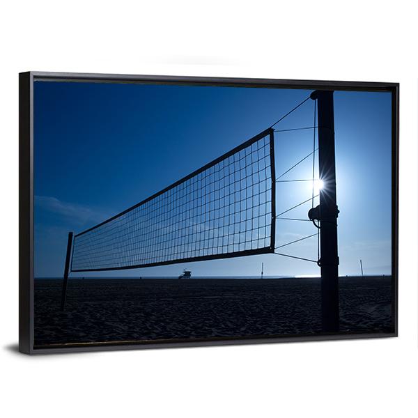 Volleyball Net On Beach Canvas Wall Art-3 Horizontal-Gallery Wrap-25&quot; x 16&quot;-Tiaracle
