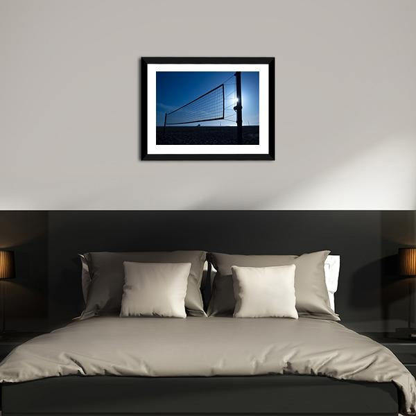 Volleyball Net On Beach Canvas Wall Art-3 Horizontal-Gallery Wrap-25&quot; x 16&quot;-Tiaracle