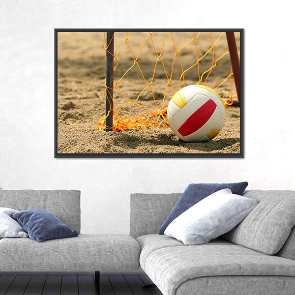 Volleyball On Beach Canvas Wall Art-5 Horizontal-Gallery Wrap-22" x 12"-Tiaracle