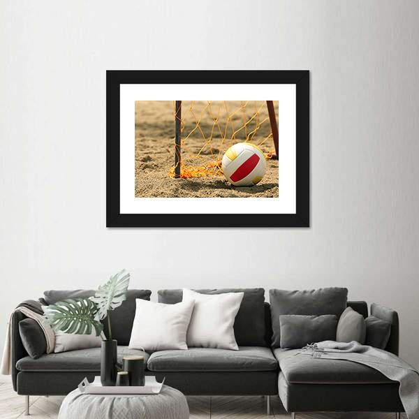 Volleyball On Beach Canvas Wall Art-5 Horizontal-Gallery Wrap-22&quot; x 12&quot;-Tiaracle