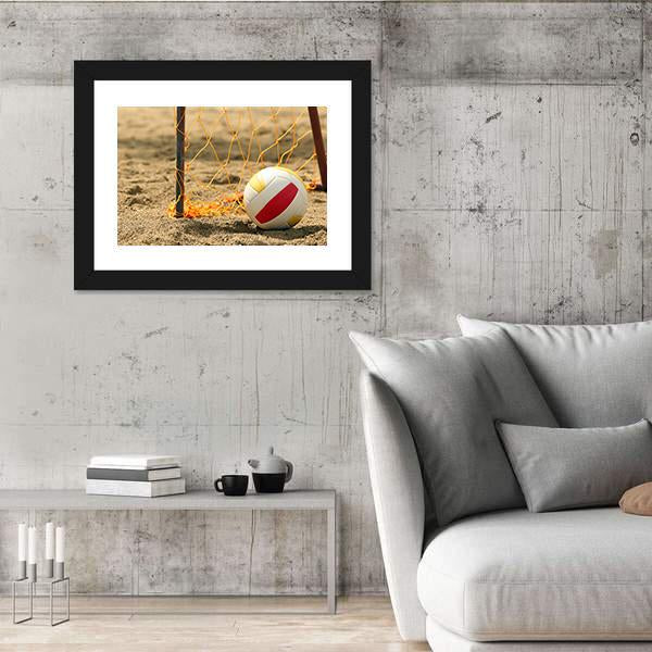 Volleyball On Beach Canvas Wall Art-5 Horizontal-Gallery Wrap-22&quot; x 12&quot;-Tiaracle