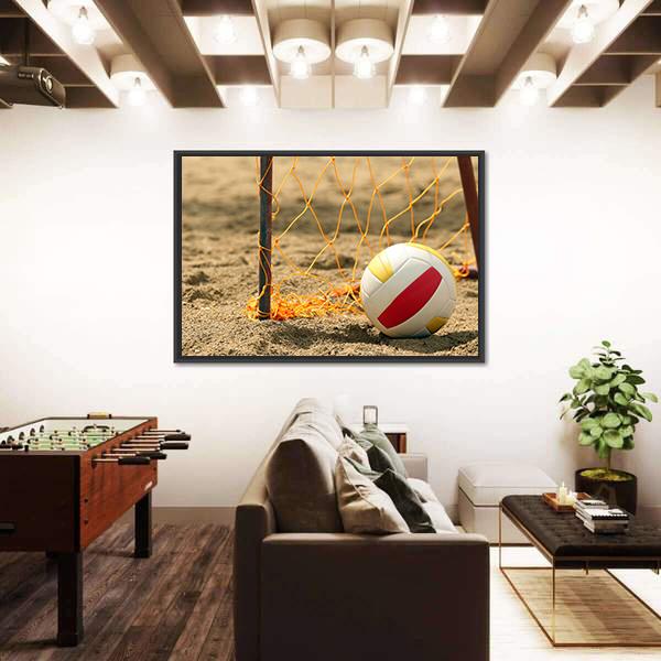 Volleyball On Beach Panoramic Canvas Wall Art-1 Piece-36" x 12"-Tiaracle