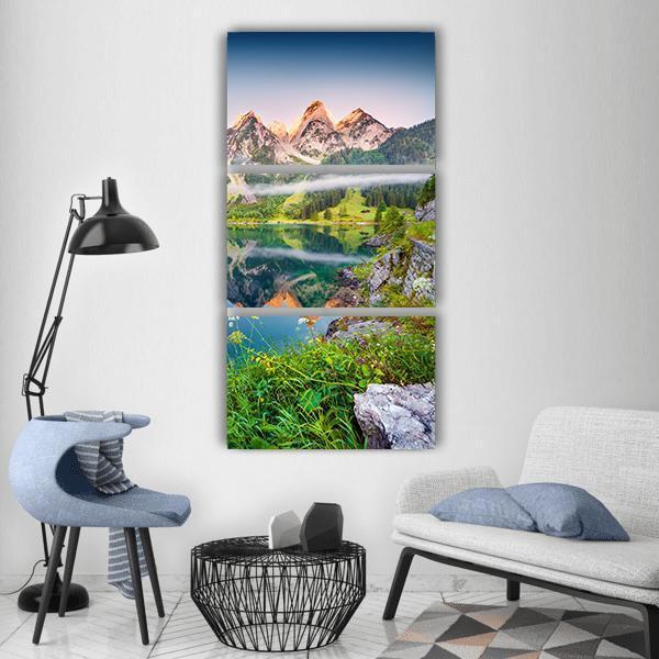 Gosausee Lake Austria Vertical Canvas Wall Art-3 Vertical-Gallery Wrap-12" x 25"-Tiaracle