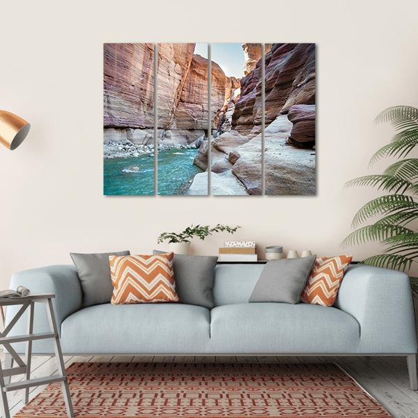 Wadi Hasa Creek Jordan Canvas Wall Art-4 Horizontal-Gallery Wrap-34" x 24"-Tiaracle