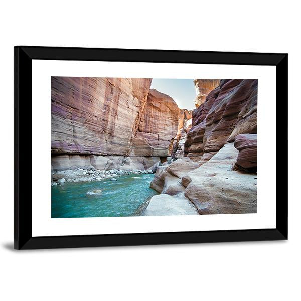 Wadi Hasa Creek Jordan Canvas Wall Art-3 Horizontal-Gallery Wrap-25" x 16"-Tiaracle