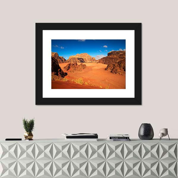 Wadi Rum Desert Jordan Canvas Wall Art-1 Piece-Framed Print-20" x 16"-Tiaracle