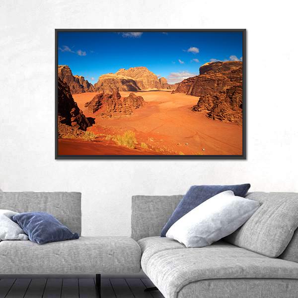 Wadi Rum Desert Jordan Canvas Wall Art-3 Horizontal-Gallery Wrap-25" x 16"-Tiaracle