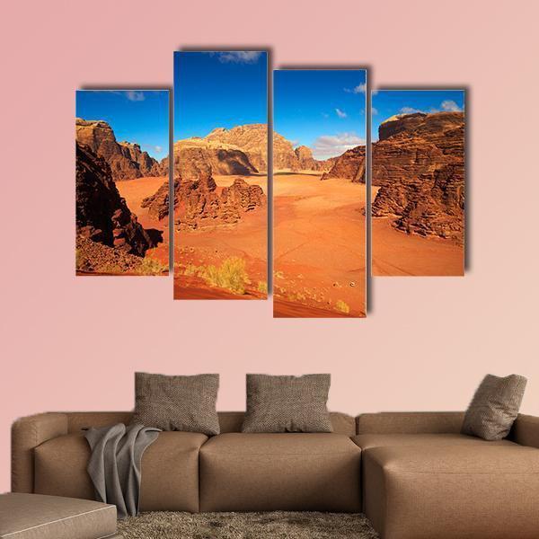 Wadi Rum Desert Jordan Canvas Wall Art-4 Pop-Gallery Wrap-50" x 32"-Tiaracle