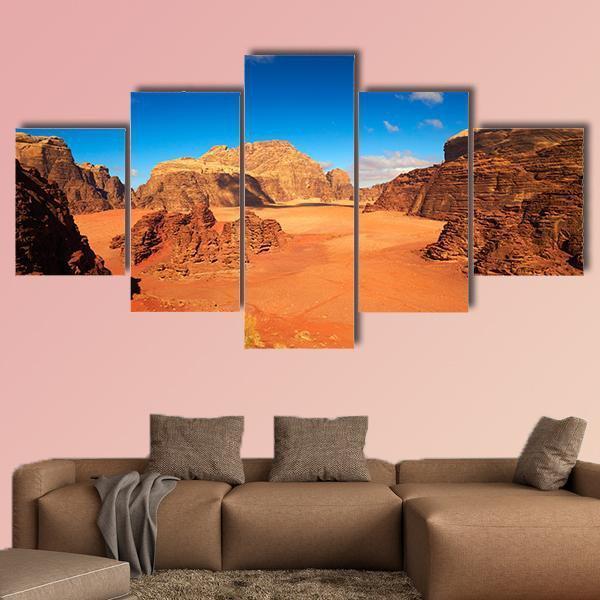 Wadi Rum Desert Jordan Canvas Wall Art-5 Star-Gallery Wrap-62" x 32"-Tiaracle