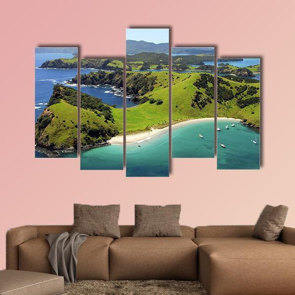 Waewaetorea Island Canvas Wall Art-5 Pop-Gallery Wrap-47&quot; x 32&quot;-Tiaracle