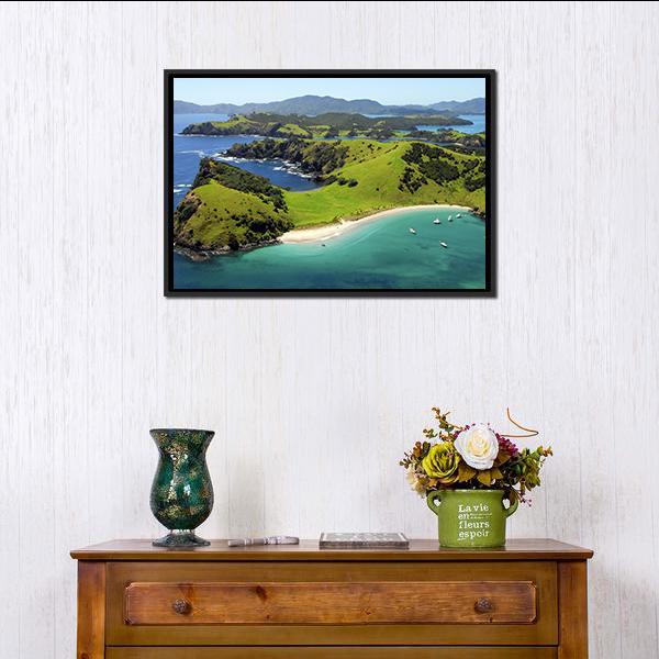 Waewaetorea Island Canvas Wall Art-1 Piece-Floating Frame-24&quot; x 16&quot;-Tiaracle