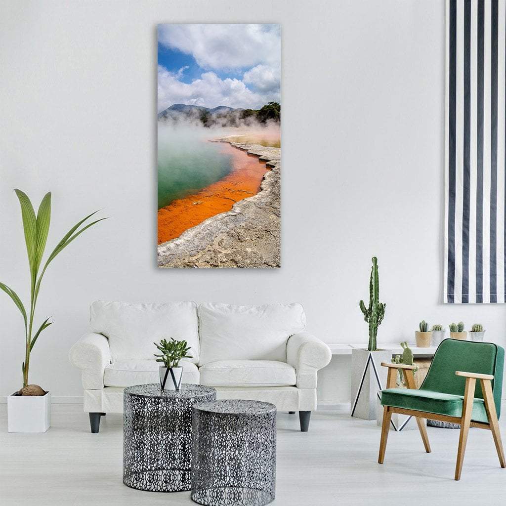 Wai-O-Tapu In New Zealand Vertical Canvas Wall Art-1 Vertical-Gallery Wrap-12" x 24"-Tiaracle