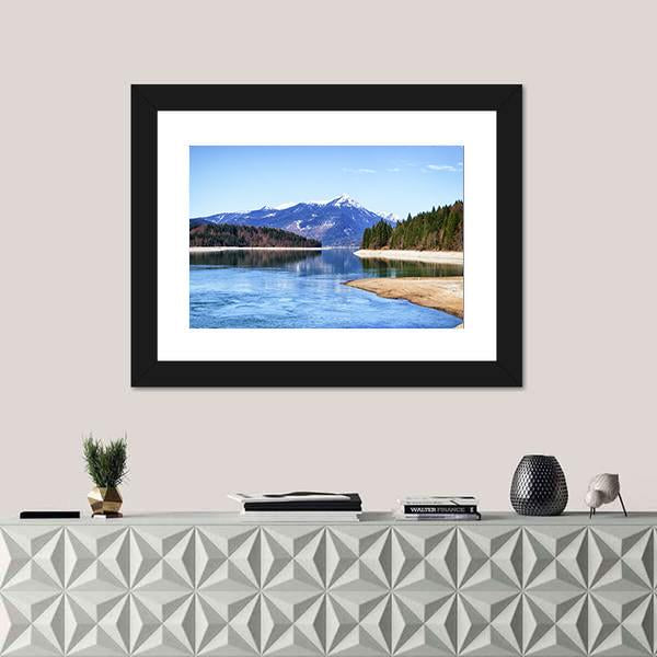Walchensee Lake In Bavaria Canvas Wall Art-1 Piece-Framed Print-20" x 16"-Tiaracle