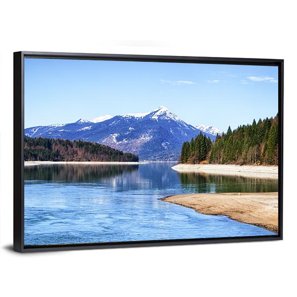 Walchensee Lake In Bavaria Canvas Wall Art-3 Horizontal-Gallery Wrap-25" x 16"-Tiaracle