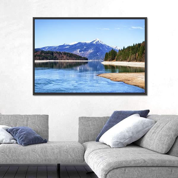 Walchensee Lake In Bavaria Canvas Wall Art-3 Horizontal-Gallery Wrap-25" x 16"-Tiaracle