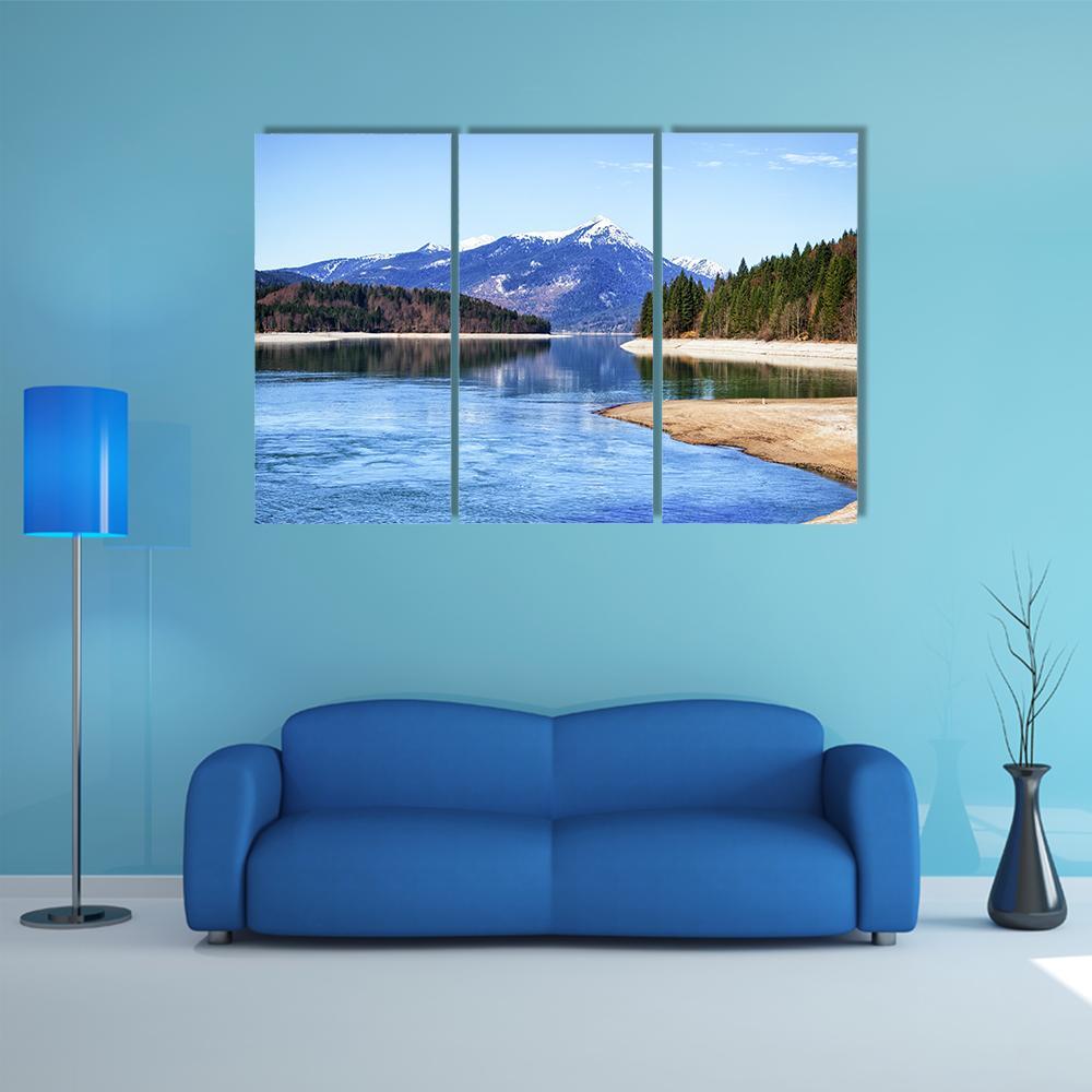 Walchensee Lake In Bavaria Canvas Wall Art-3 Horizontal-Gallery Wrap-37" x 24"-Tiaracle