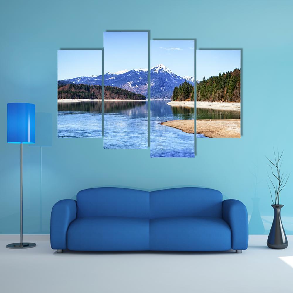 Walchensee Lake In Bavaria Canvas Wall Art-4 Pop-Gallery Wrap-50" x 32"-Tiaracle