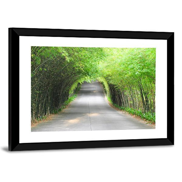 Walkway Of Bamboo Road Canvas Wall Art-3 Horizontal-Gallery Wrap-25" x 16"-Tiaracle