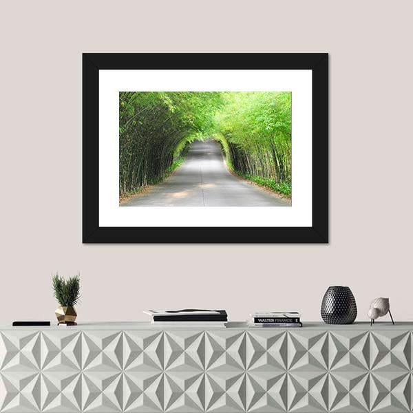 Walkway Of Bamboo Road Canvas Wall Art-3 Horizontal-Gallery Wrap-25" x 16"-Tiaracle