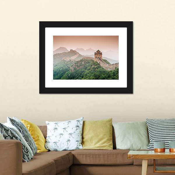 Wall Of China At Jinshanling Section Canvas Wall Art-3 Horizontal-Gallery Wrap-25" x 16"-Tiaracle