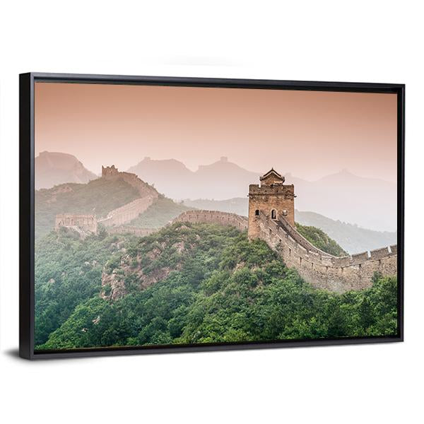Wall Of China At Jinshanling Section Canvas Wall Art-3 Horizontal-Gallery Wrap-25" x 16"-Tiaracle