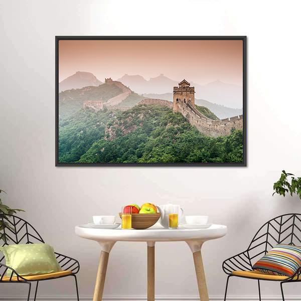 Wall Of China At Jinshanling Section Canvas Wall Art-3 Horizontal-Gallery Wrap-25" x 16"-Tiaracle