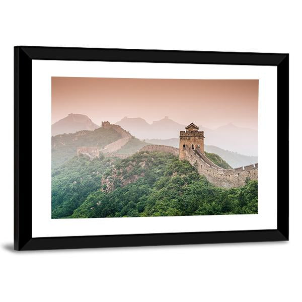 Wall Of China At Jinshanling Section Canvas Wall Art-3 Horizontal-Gallery Wrap-25" x 16"-Tiaracle
