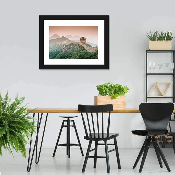 Wall Of China At Jinshanling Section Canvas Wall Art-3 Horizontal-Gallery Wrap-25" x 16"-Tiaracle