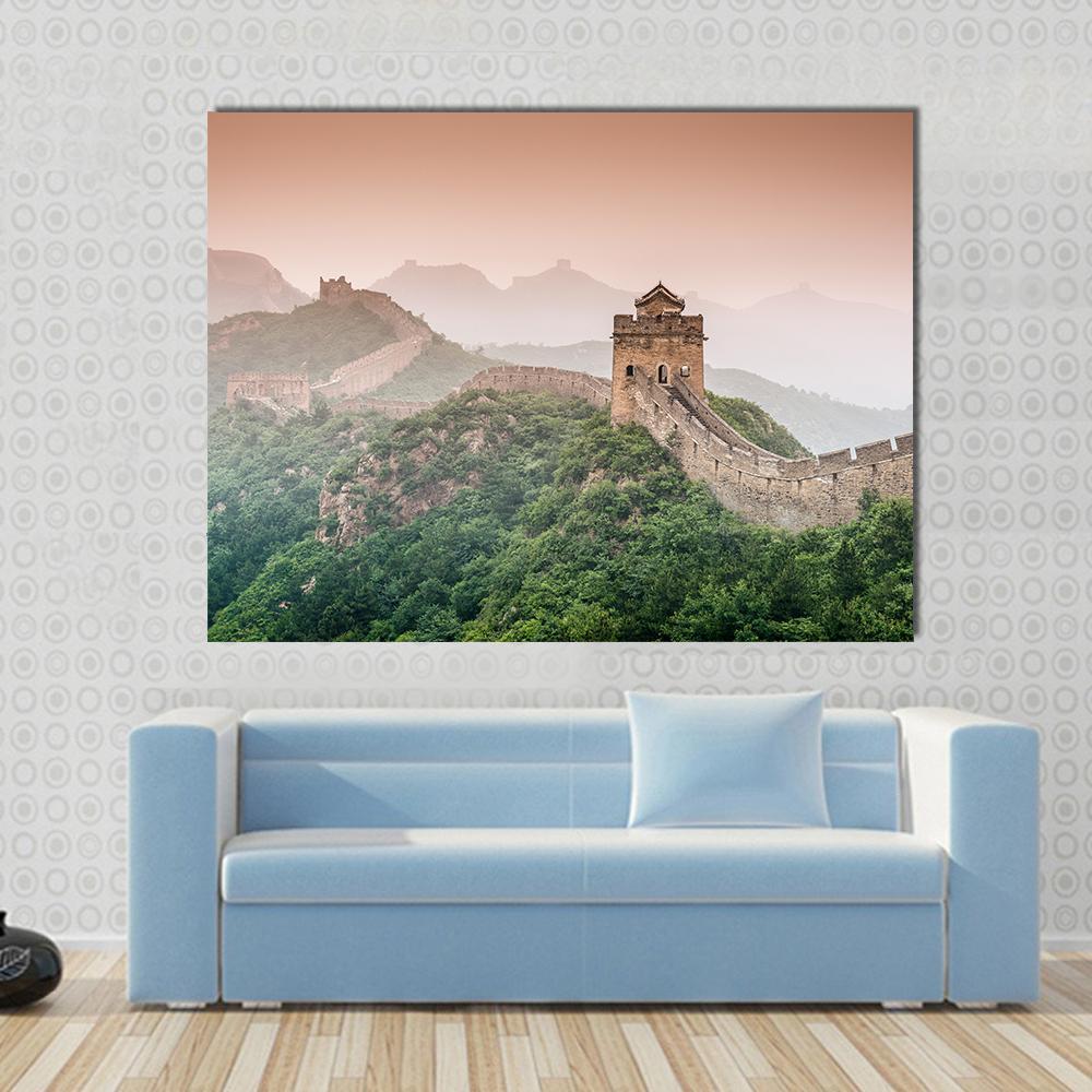Wall Of China At Jinshanling Section Canvas Wall Art-1 Piece-Gallery Wrap-48" x 32"-Tiaracle
