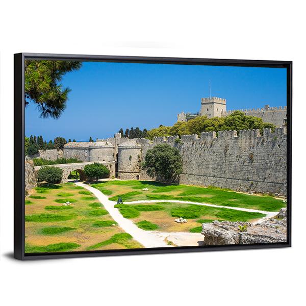 Walls And Grounds Of Old Town Rhodes Dodecanese Canvas Wall Art-3 Horizontal-Gallery Wrap-25" x 16"-Tiaracle