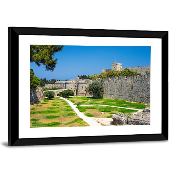 Walls And Grounds Of Old Town Rhodes Dodecanese Canvas Wall Art-3 Horizontal-Gallery Wrap-25" x 16"-Tiaracle