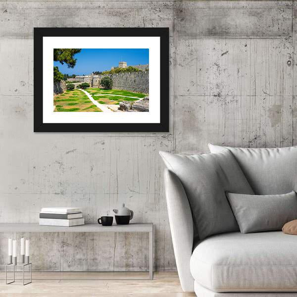 Walls And Grounds Of Old Town Rhodes Dodecanese Canvas Wall Art-3 Horizontal-Gallery Wrap-25" x 16"-Tiaracle