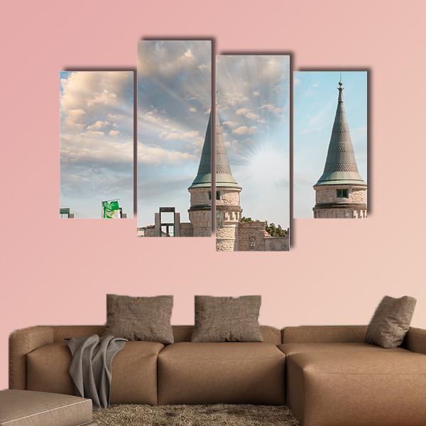 Walls Of Quebec City Canvas Wall Art-4 Pop-Gallery Wrap-50" x 32"-Tiaracle