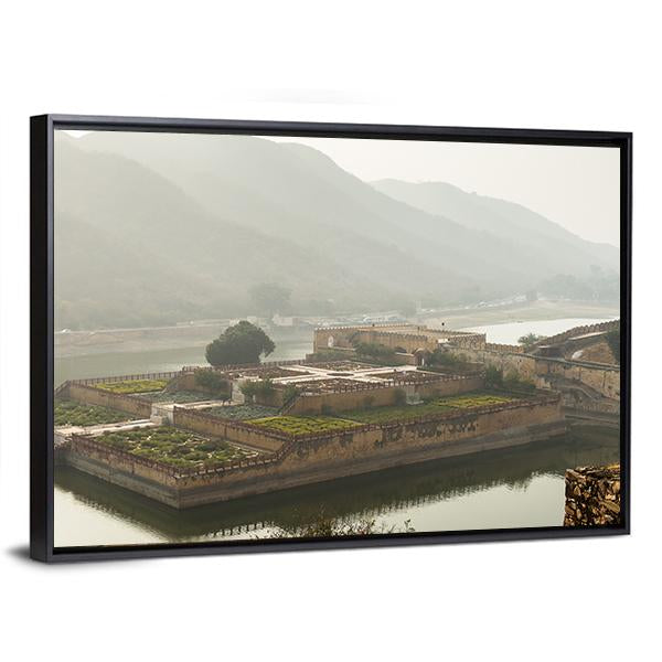Walls Of The Amer Fort Canvas Wall Art-3 Horizontal-Gallery Wrap-25" x 16"-Tiaracle