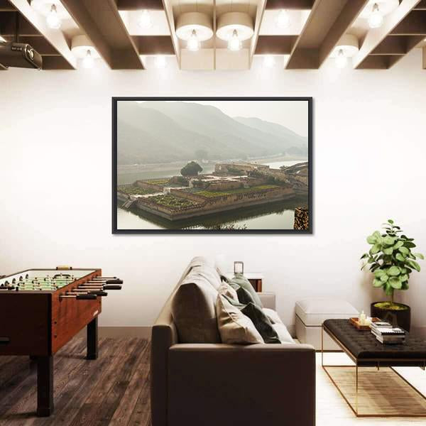 Walls Of The Amer Fort Canvas Wall Art-3 Horizontal-Gallery Wrap-25" x 16"-Tiaracle