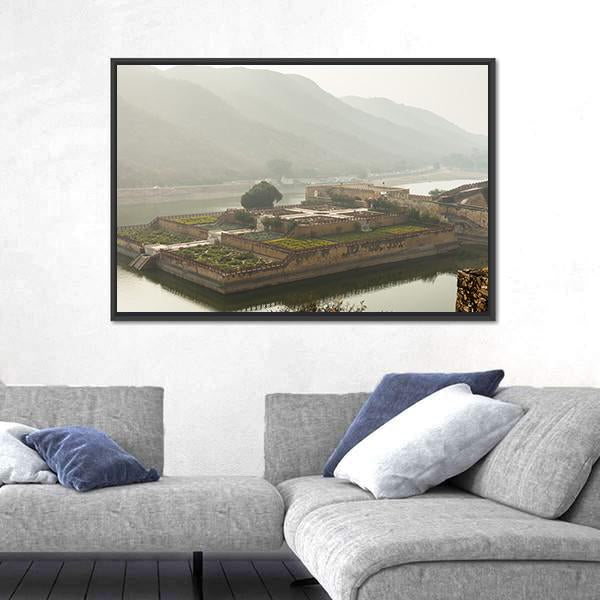 Walls Of The Amer Fort Canvas Wall Art-3 Horizontal-Gallery Wrap-25" x 16"-Tiaracle