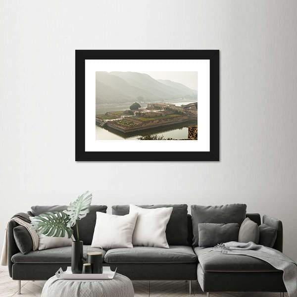 Walls Of The Amer Fort Canvas Wall Art-3 Horizontal-Gallery Wrap-25" x 16"-Tiaracle