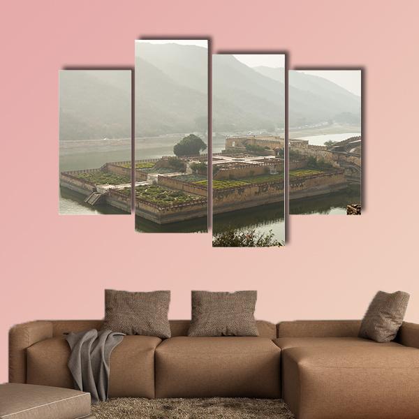 Walls Of The Amer Fort Canvas Wall Art-4 Pop-Gallery Wrap-50" x 32"-Tiaracle