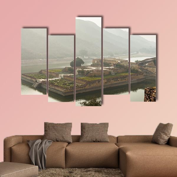 Walls Of The Amer Fort Canvas Wall Art-5 Pop-Gallery Wrap-47" x 32"-Tiaracle