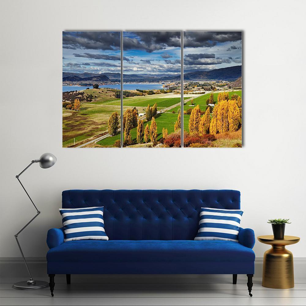 Lake Wanaka In New Zealand Canvas Wall Art-3 Horizontal-Gallery Wrap-37" x 24"-Tiaracle